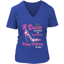 Load image into Gallery viewer, September l Birthday Queen | Birthday Gifts for Her | Happy Birthday T-Shirt

