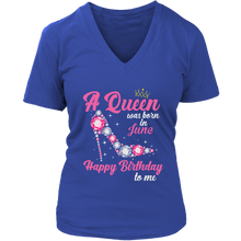 Load image into Gallery viewer, June Birthday Queen | Birthday Gifts for Her | Happy Birthday T-Shirt
