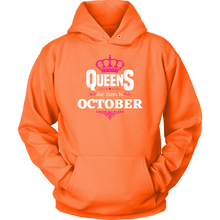 Load image into Gallery viewer, Queens Born In October | October Birthday | Birthday Gifts for Her | Zodiac Hoodie | Libra
