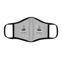 Load image into Gallery viewer, Fitted Polyester Face Mask Smaller Logo only with Grey Background
