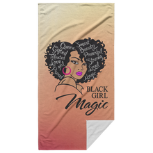 Load image into Gallery viewer, Black Girl Magic Beach Towel | Salt Life | Travel Gifts | Girls Trip Travel | Afro Girl
