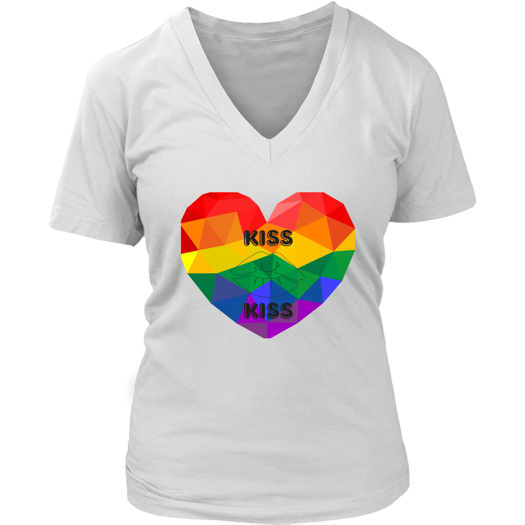 Kiss Kiss Rainbow Short Sleeve T-Shirt