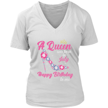 Load image into Gallery viewer, July  Birthday Queen | Birthday Gifts for Her | Happy Birthday T-Shirt
