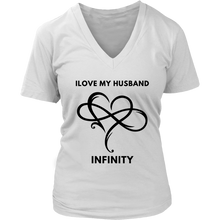 Load image into Gallery viewer, I Love My Husband Infinity Valentines Day Short Sleeve T-Shirt
