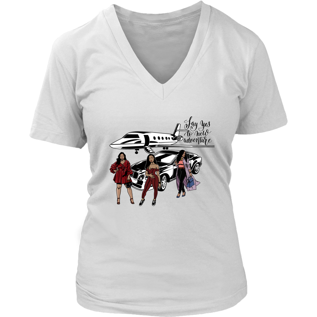 New Adventure Travel | Girls Trip | Travel T-Shirt | Airplane Shirt