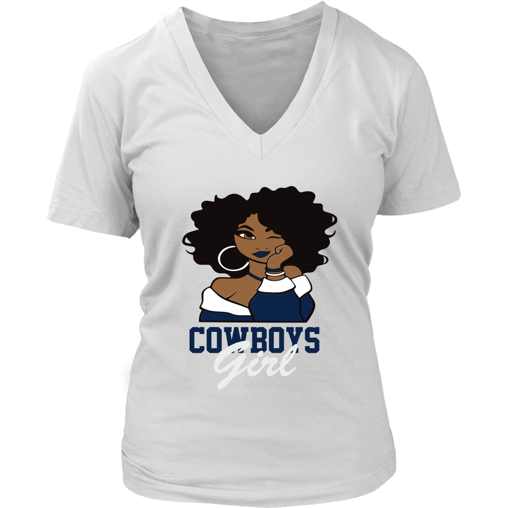 Cowboys Girl | V-Neck T-Shirt | NFL Football Shirt