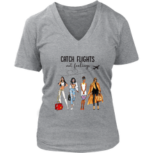 Load image into Gallery viewer, Catching Flights Not Feelings | Travel T-Shirt | Travel the World | Gifts for Her | Girls Trip
