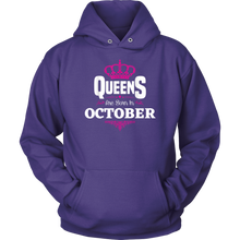 Load image into Gallery viewer, Queens Born In October | October Birthday | Birthday Gifts for Her | Zodiac Hoodie | Libra
