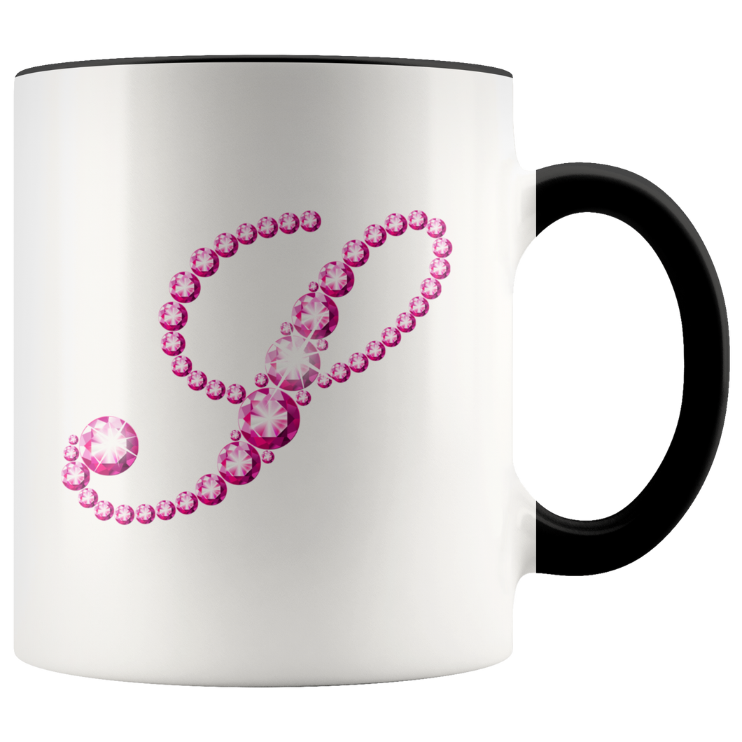 Initial S | Monogram Coffee Mug | Custom Letter Mug | Bling Style | Initial Letter Cup