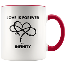 Load image into Gallery viewer, Love is Forever Infinity Hot &amp; Cold Beverage Mug
