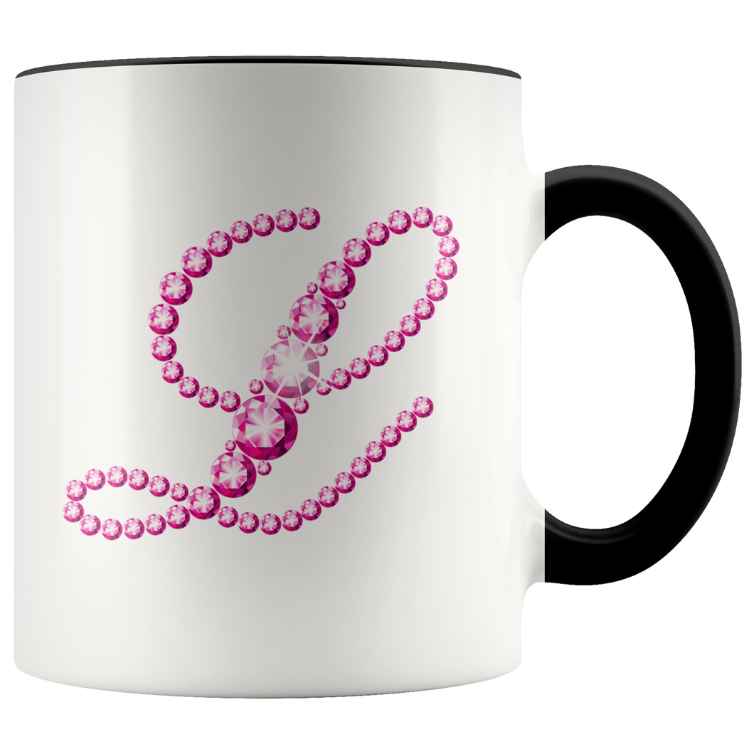 Initial L | Monogram Coffee Mug | Custom Letter Mug | Bling Style | Initial Letter Cup