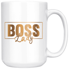 Load image into Gallery viewer, Boss Lady 15 oz. Mug | Gold Motivation | Beverages | Drinkware | Coffee Mug
