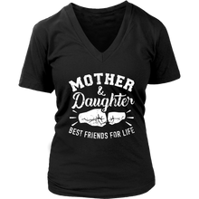 Load image into Gallery viewer, Mother &amp; Daughter | Best Friends | Gifts for Her | Gifts for Mother&#39;s Day | V-Neck T-Shirt | #Momlife
