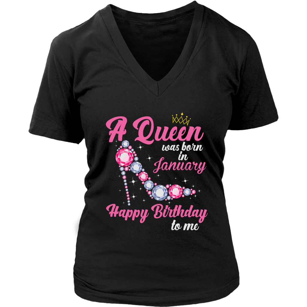 Queen Born in January | Birthday T-Shirt | Gifts for Her