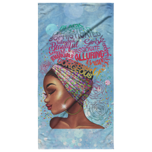 Load image into Gallery viewer, Gorgeous Beach Towel | Afro Girl Towel | Travel | Gifts for Her | Girlfriends Gift | Salt Life | Summer
