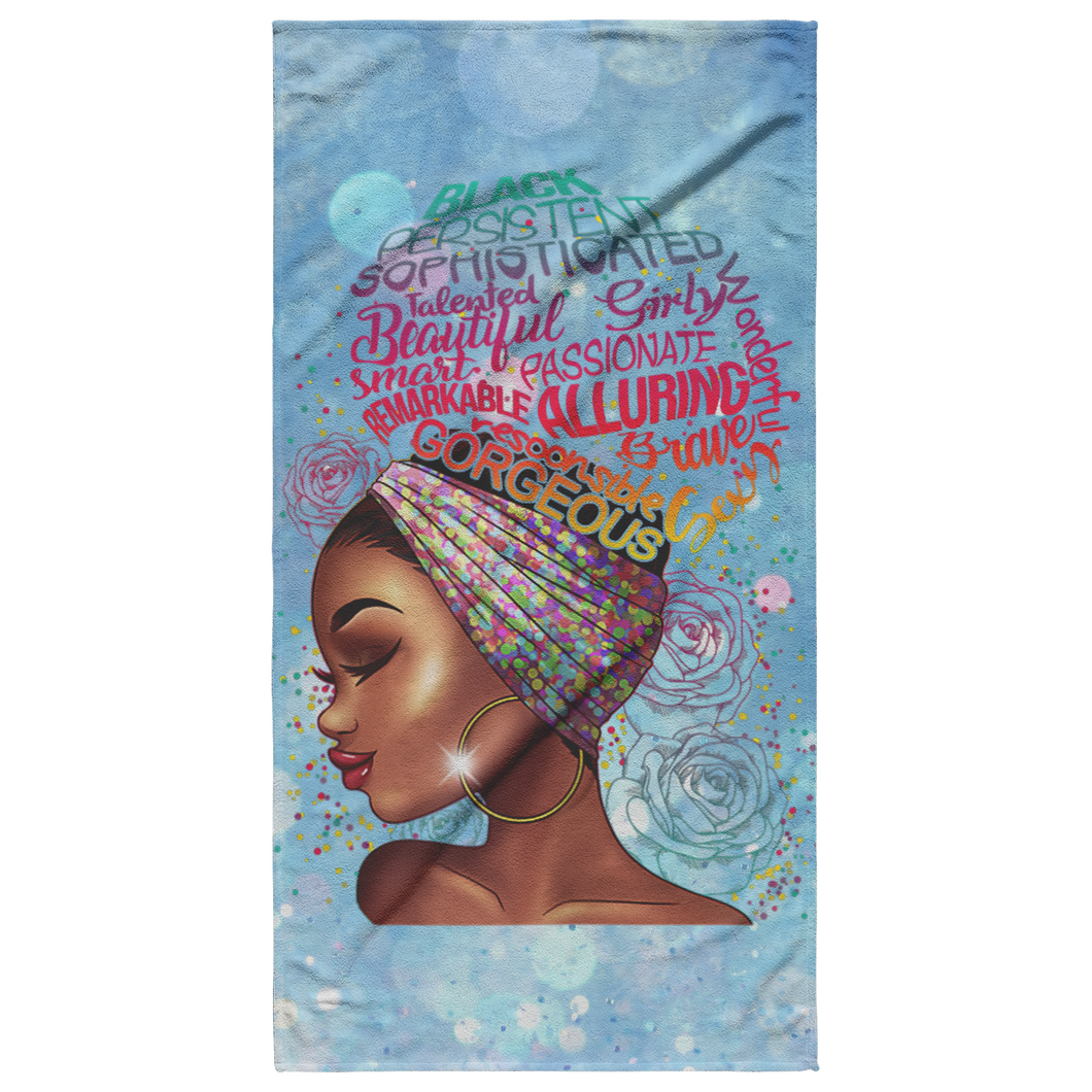 Gorgeous Beach Towel | Afro Girl Towel | Travel | Gifts for Her | Girlfriends Gift | Salt Life | Summer