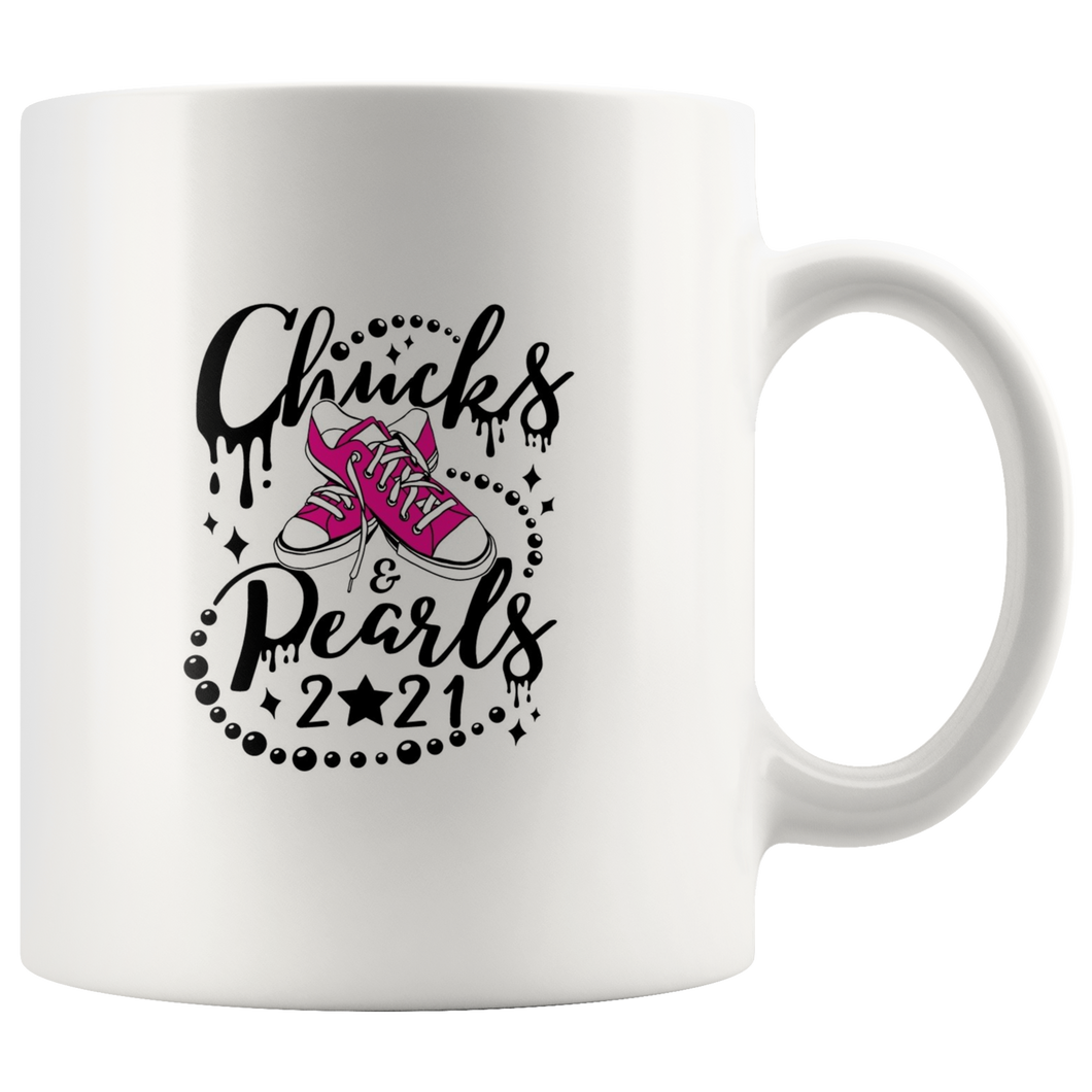 Chucks & Pearls Mug, Kamala, Vice President, 2021