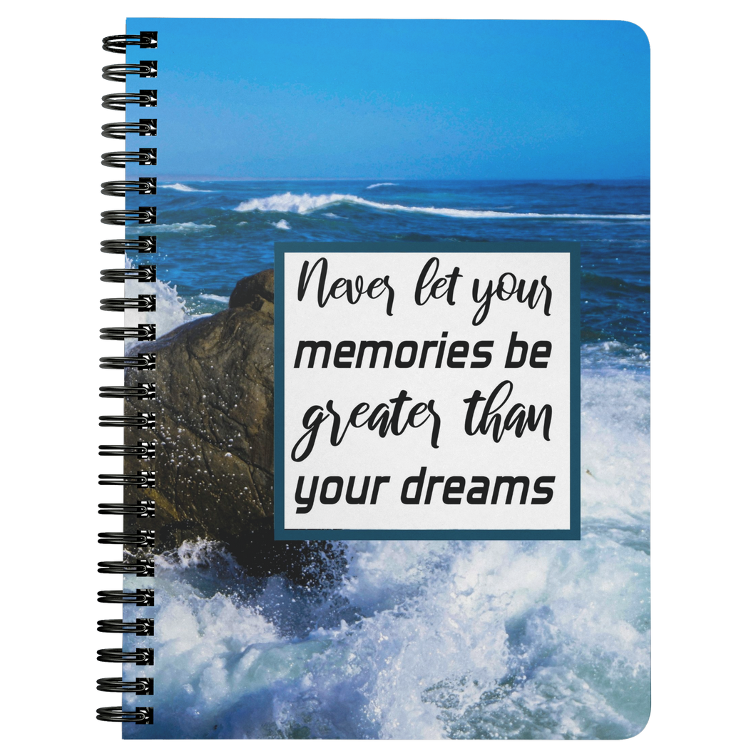 Never Let Your Memories Be Greater Than Your Dreams | Travel Notebook | Travel the World | Travel Journal