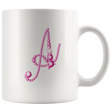 Load image into Gallery viewer, Initial A - Monogram Coffee Mug - Custom Letter Mug - Bling Style Initial Letter Cup
