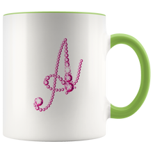 Load image into Gallery viewer, Initial A - Monogram Coffee Mug - Custom Letter Mug - Bling Style Initial Letter Cup
