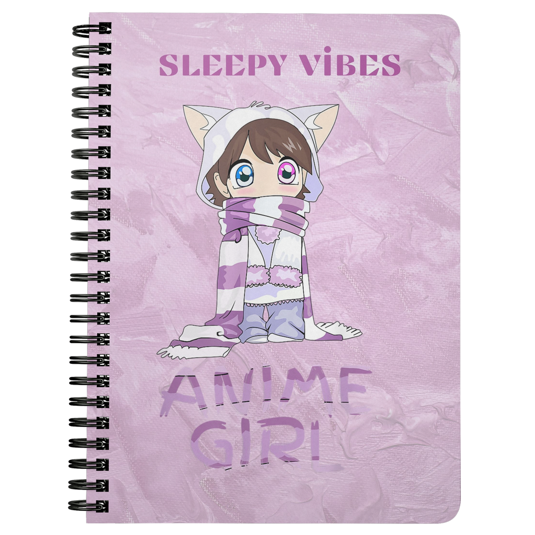 Sleepy Vibes - Anime Girl (Purple) |Manga Books | Anime Journal |Anime Girl