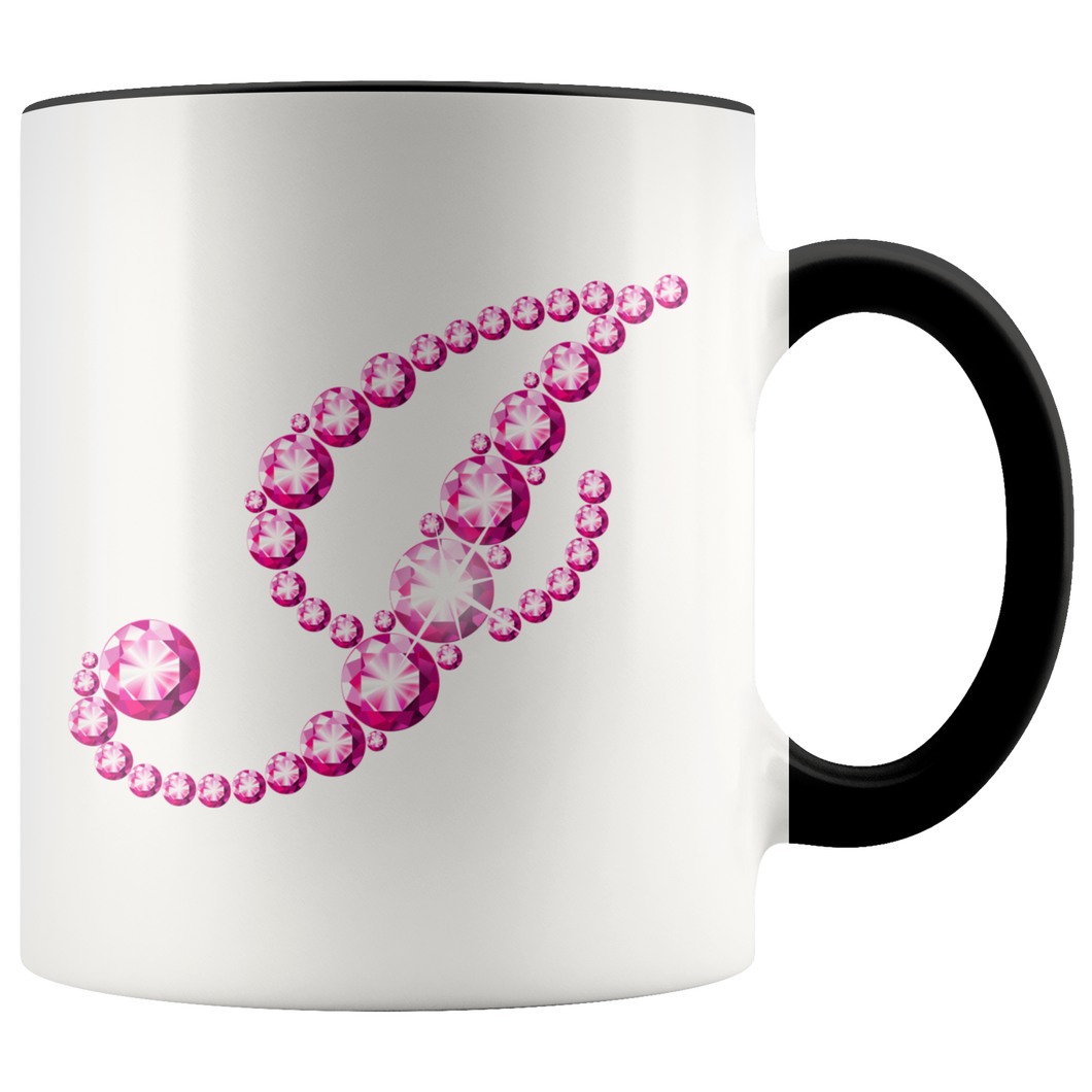 Initial I | Monogram Coffee Mug | Custom Letter Mug | Bling Style | Initial Letter Cup
