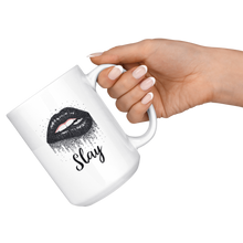 Load image into Gallery viewer, Black Dripping Lip Slay Mug for Hot or Cold Beverages
