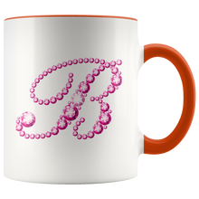 Load image into Gallery viewer, Initial B - Monogram Coffee Mug - Custom Letter Mug - Bling Style Initial Letter Cup

