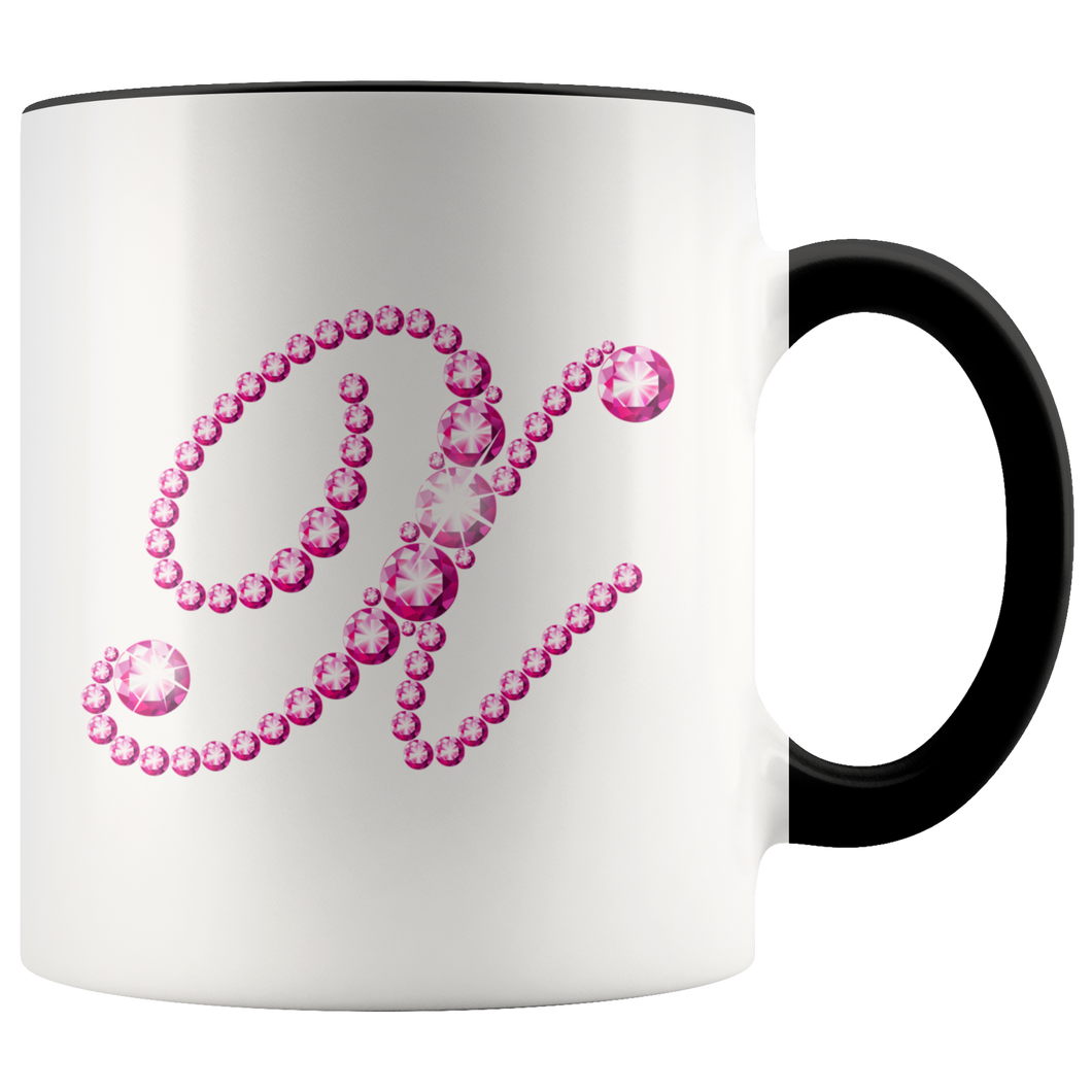 Initial X | Monogram Coffee Mug | Custom Letter Mug | Bling Style | Initial Letter Cup