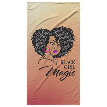 Load image into Gallery viewer, Black Girl Magic Beach Towel | Salt Life | Travel Gifts | Girls Trip Travel | Afro Girl
