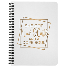 Load image into Gallery viewer, She Got Mad Hustle And A Dope Soul | Boss Lady | Gold Motivation | Affirmation | Journal
