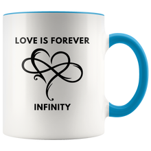 Load image into Gallery viewer, Love is Forever Infinity Hot &amp; Cold Beverage Mug
