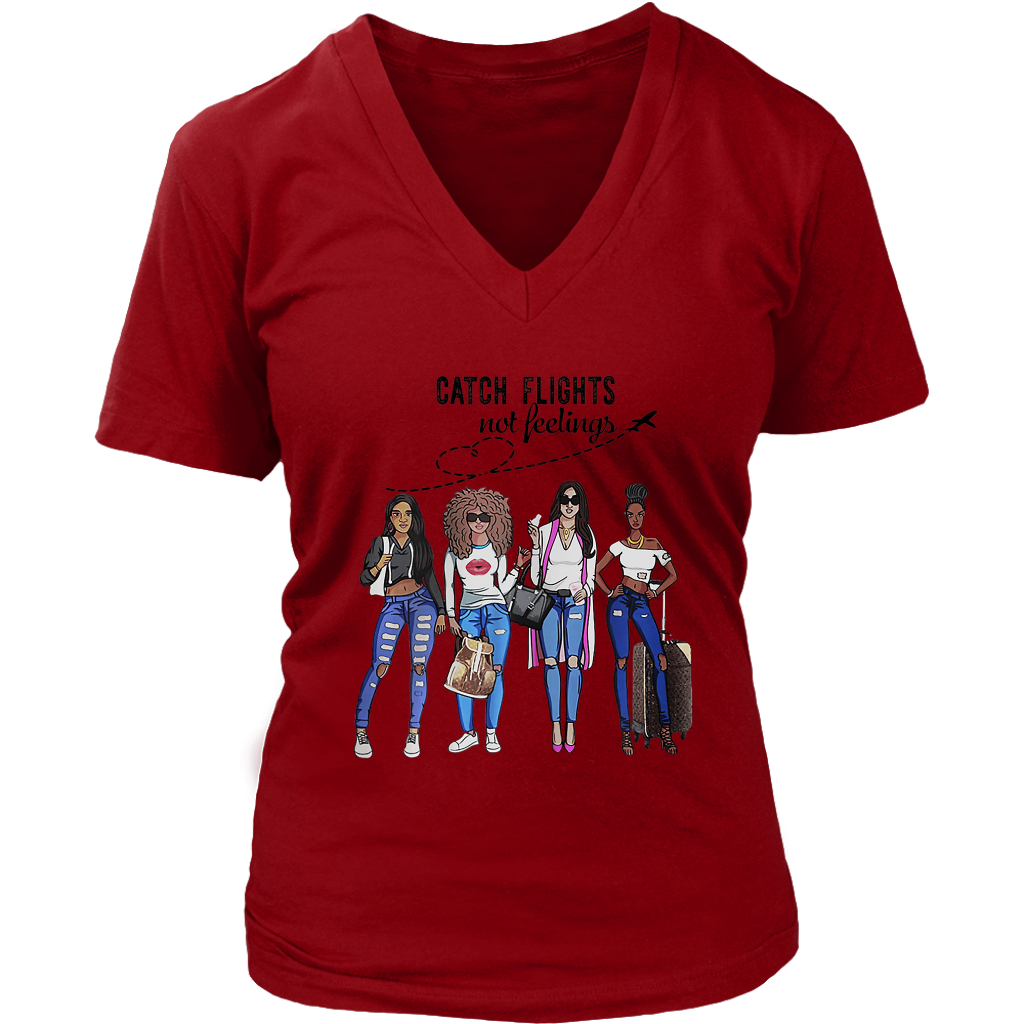 Catching Flights Not Feelings No. 5 | Travel The World | T-Shirt for Her | Girls Trip