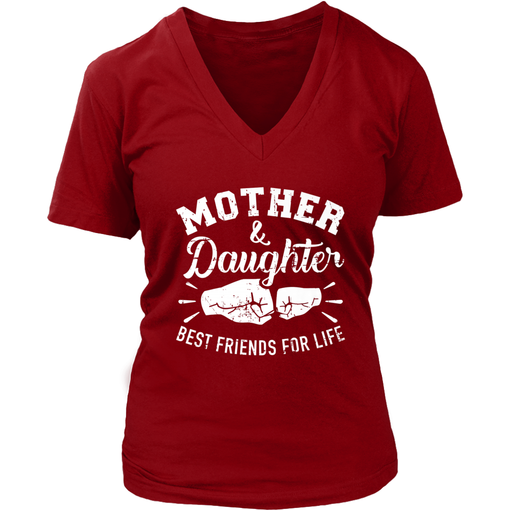 Mother & Daughter | Best Friends | Gifts for Her | Gifts for Mother's Day | V-Neck T-Shirt | #Momlife