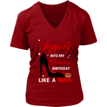 Load image into Gallery viewer, Stepping into my February Birtday Black Heel Like a Boss T-Shirt - February Birthday Gifts
