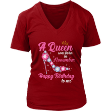 Load image into Gallery viewer, November Birthday Queen | Birthday Gifts for Her | Happy Birthday T-Shirt
