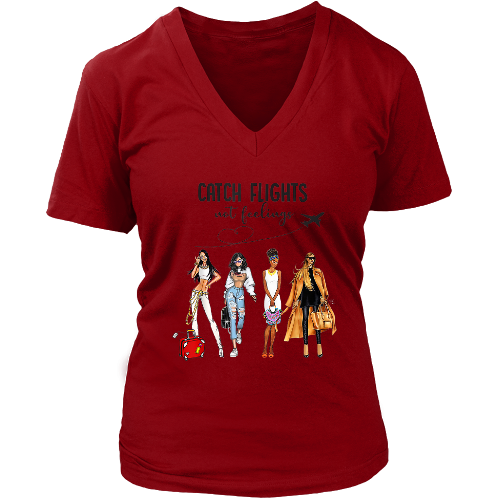 Catching Flights Not Feelings | Travel T-Shirt | Travel the World | Gifts for Her | Girls Trip