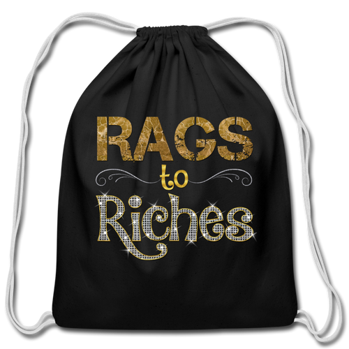 Cotton Drawstring Bag - black