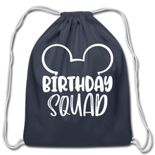 Load image into Gallery viewer, Disney&#39;s Birthday Squad Cotton Drawstring Bag - navy

