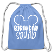 Load image into Gallery viewer, Disney&#39;s Birthday Squad Cotton Drawstring Bag - carolina blue
