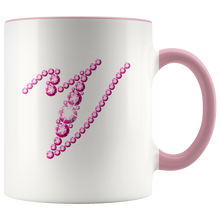 Load image into Gallery viewer, Initial V | Monogram Coffee Mug | Custom Letter Mug | Bling Style | Initial Letter Cup
