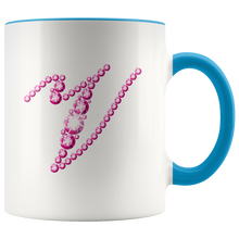 Load image into Gallery viewer, Initial V | Monogram Coffee Mug | Custom Letter Mug | Bling Style | Initial Letter Cup
