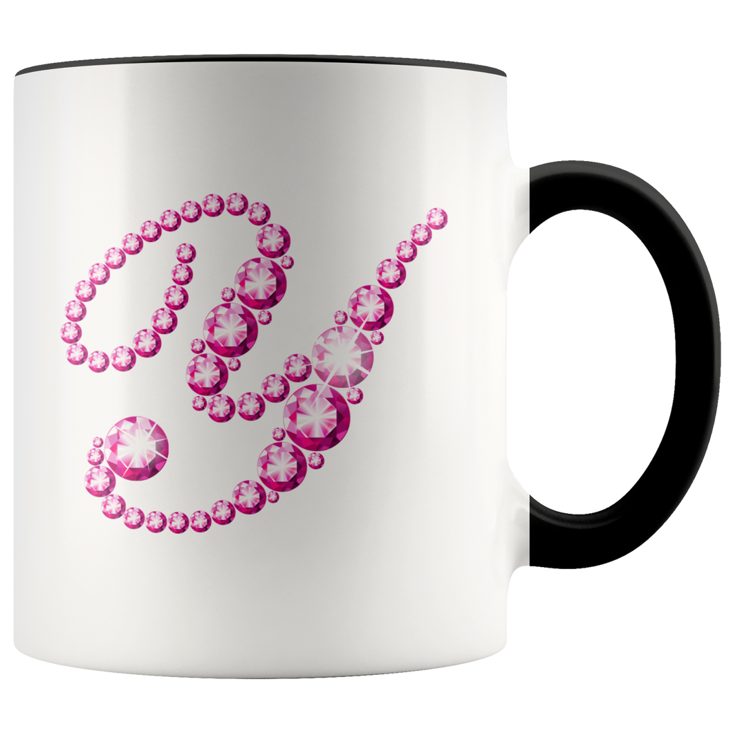 Initial Y | Monogram Coffee Mug | Custom Letter Mug | Bling Style | Initial Letter Cup