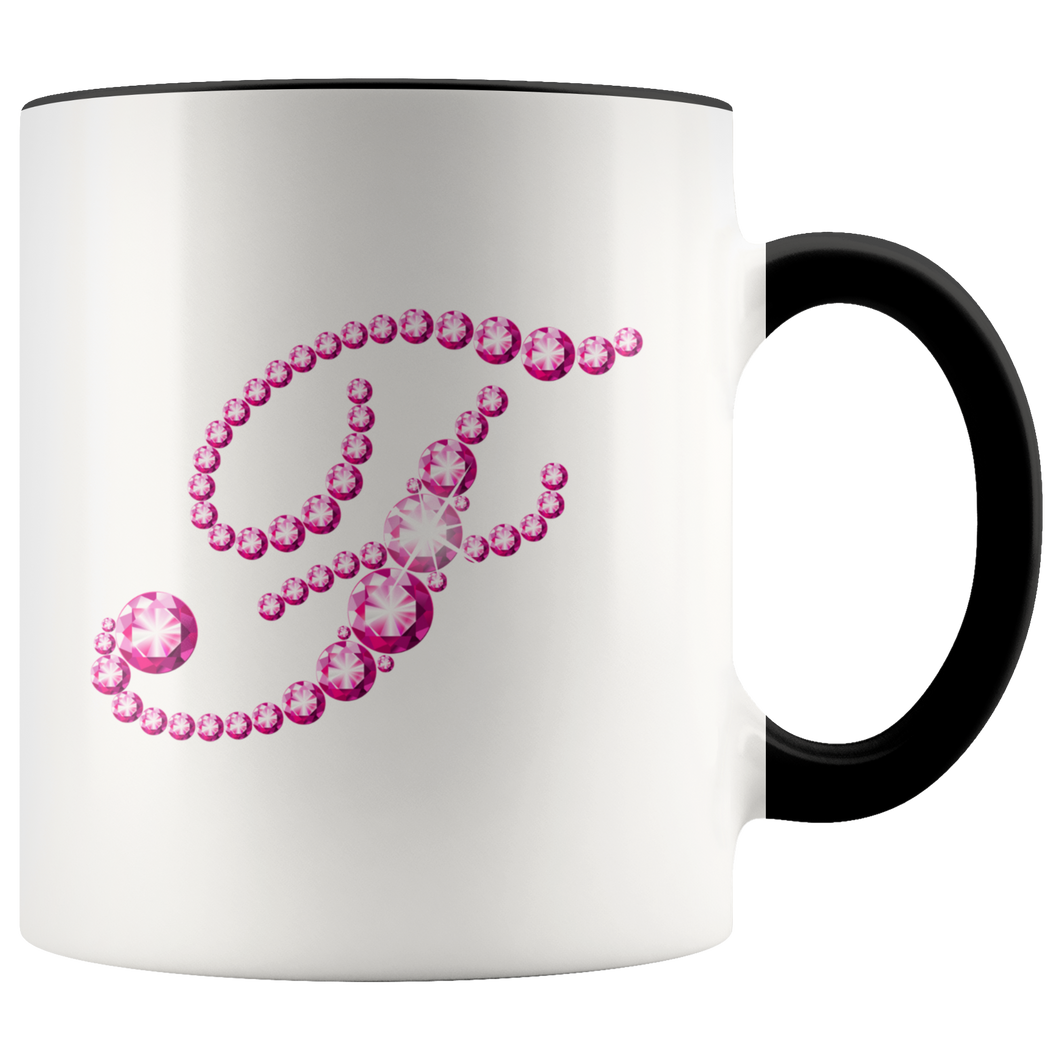 Initial F | Monogram Coffee Mug | Custom Letter Mug | Bling Style | Initial Letter Cup