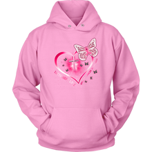 Load image into Gallery viewer, Faith Love Hope | Breast Cancer Survivor | Hooded Sweatshirt | October | Breast Cancer Month | Cancer Awareness
