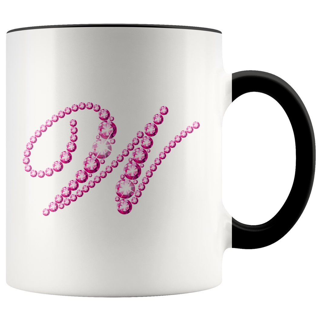 Initial W | Monogram Coffee Mug | Custom Letter Mug | Bling Style | Initial Letter Cup