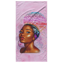 Load image into Gallery viewer, Sophisticated Beach Towel | Afro Girl Towel | Salt Life | Beach Gifts | Gifts for Her | Travel
