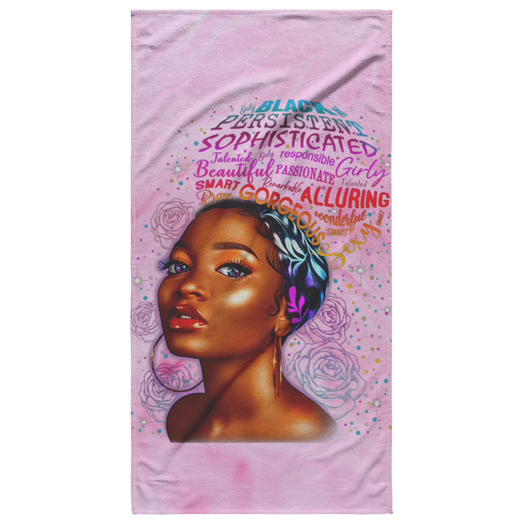 Sophisticated Beach Towel | Afro Girl Towel | Salt Life | Beach Gifts | Gifts for Her | Travel