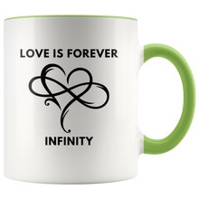 Load image into Gallery viewer, Love is Forever Infinity Hot &amp; Cold Beverage Mug
